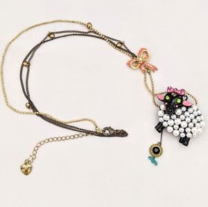 NWOT Betsey Johnson Sheep Locket Long Necklace